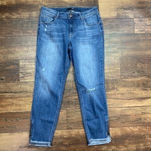 1822 Denim Cropped Ankle Raw Hem Jeans